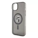 Karl Lagerfeld Karl&Choupette Glitter MagSafe Apple iPhone 15 hátlap tok, fekete