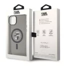 Karl Lagerfeld Karl&Choupette Glitter MagSafe Apple iPhone 15 hátlap tok, fekete