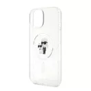 Karl Lagerfeld Karl&Choupette Glitter MagSafe Apple iPhone 15 hátlap tok, átlátszó