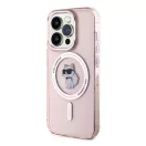 Karl Lagerfeld IML Choupette MagSafe Apple iPhone 15 Pro Max hátlap tok, rózsaszín