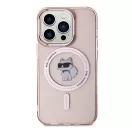 Karl Lagerfeld IML Choupette MagSafe Apple iPhone 15 Pro Max hátlap tok, rózsaszín