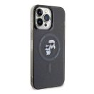 Karl Lagerfeld Karl&Choupette Glitter MagSafe Apple iPhone 15 Pro Max hátlap tok, fekete