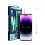 Apple iPhone 15 Pro, 5D Full Glue hajlított tempered glass kijelzővédő üvegfólia felhelyezőkerettel, fekete