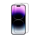 Apple iPhone 15 Pro, 5D Full Glue hajlított tempered glass kijelzővédő üvegfólia felhelyezőkerettel, fekete