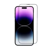   Apple iPhone 15 Pro, 5D Full Glue hajlított tempered glass kijelzővédő üvegfólia felhelyezőkerettel, fekete