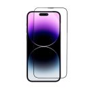 Apple iPhone 15 Pro Max, 5D Full Glue hajlított tempered glass kijelzővédő üvegfólia felhelyezőkerettel, fekete