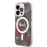   Guess IML Flowers MagSafe Apple iPhone 14 Pro hátlap tok, khaki