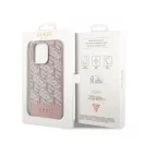 Guess 4G Stripe Apple iPhone 14 Pro szilikon Magsafe hátlap tok, rózsaszín