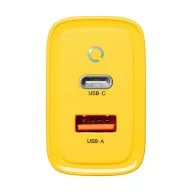   Tactical hálózati gyorstöltő adapter USB-A+ USB-C, GaN, 45W, sárga