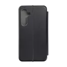 Forcell Elegance oldalra nyíló hátlap tok Samsung S24, fekete