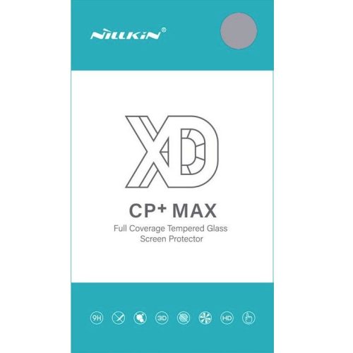 Apple iPhone XS Max / 11 Pro Max, Kijelzővédő fólia, ütésálló fólia (az íves részre is!), Tempered Glass (edzett üveg), tok barát, Nillkin, XD CP+ MAX, fekete