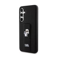   Karl Lagerfeld Saffiano Grip Stand Metal Logo Samsung Galaxy S23 FE hátlap tok, fekete
