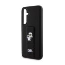 Karl Lagerfeld Saffiano Grip Stand Metal Logo Samsung Galaxy S23 FE hátlap tok, fekete