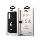 Karl Lagerfeld Saffiano Grip Stand Metal Logo Samsung Galaxy S23 FE hátlap tok, fekete