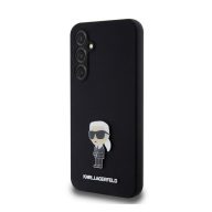   Karl Lagerfeld Liquid Silicone Metal Ikonik Samsung Galaxy S23 FE hátlap tok, fekete