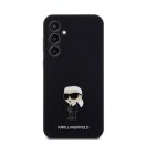 Karl Lagerfeld Liquid Silicone Metal Ikonik Samsung Galaxy S23 FE hátlap tok, fekete