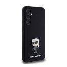 Karl Lagerfeld Liquid Silicone Metal Ikonik Samsung Galaxy S23 FE hátlap tok, fekete
