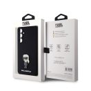 Karl Lagerfeld Liquid Silicone Metal Ikonik Samsung Galaxy S23 FE hátlap tok, fekete
