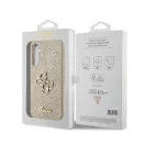 Guess PU Fixed Glitter 4G Metal Logo Samsung Galaxy S23 FE hátlap tok, arany
