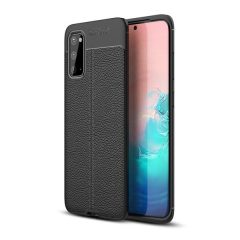   Motorola One Vision / P50, Szilikon tok, bőrhatású, varrásminta, fekete