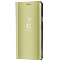   Huawei P40, Oldalra nyíló tok, hívás mutatóval, Smart View Cover, arany (utángyártott)