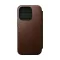 Nomad Modern Leather Folio iPhone 15 Pro flip tok, barna