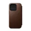 Nomad Modern Leather Folio iPhone 15 Pro flip tok, barna