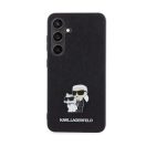Karl Lagerfeld Saffiano Karl & Choupette Metal Pin Samsung Galaxy S24 tok, fekete