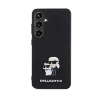   Karl Lagerfeld Saffiano Karl & Choupette Metal Pin Samsung Galaxy S24 tok, fekete