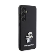   Karl Lagerfeld Saffiano Karl & Choupette Metal Pin Samsung Galaxy S24 tok, fekete