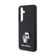   Karl Lagerfeld Saffiano Karl & Choupette Metal Pin Samsung Galaxy S24 tok, fekete