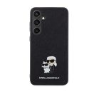 Karl Lagerfeld Saffiano Karl & Choupette Metal Pin Samsung Galaxy S24+ tok, fekete