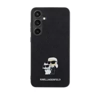   Karl Lagerfeld Saffiano Karl & Choupette Metal Pin Samsung Galaxy S24+ tok, fekete