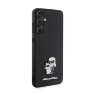   Karl Lagerfeld Saffiano Karl & Choupette Metal Pin Samsung Galaxy S24+ tok, fekete