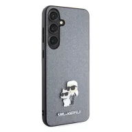   Karl Lagerfeld Saffiano Karl & Choupette Metal Pin Samsung Galaxy S24 tok, szürke