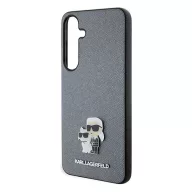   Karl Lagerfeld Saffiano Karl & Choupette Metal Pin Samsung Galaxy S24+ tok, szürke