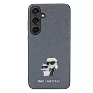   Karl Lagerfeld Saffiano Karl & Choupette Metal Pin Samsung Galaxy S24+ tok, szürke