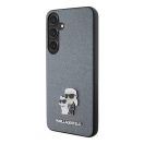 Karl Lagerfeld Saffiano Karl & Choupette Metal Pin Samsung Galaxy S24+ tok, szürke
