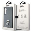 Karl Lagerfeld Saffiano Karl & Choupette Metal Pin Samsung Galaxy S24+ tok, szürke