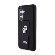   Karl Lagerfeld Gripstand Saffiano Karl&Choupette Pins Samsung Galaxy S24 tok, fekete