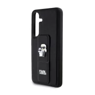   Karl Lagerfeld Gripstand Saffiano Karl&Choupette Pins Samsung Galaxy S24 tok, fekete