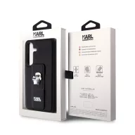   Karl Lagerfeld Gripstand Saffiano Karl&Choupette Pins Samsung Galaxy S24 tok, fekete