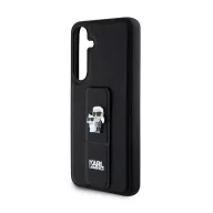   Karl Lagerfeld Gripstand Saffiano Karl&Choupette Pins Samsung Galaxy S24+ tok, fekete