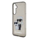 Karl Lagerfeld Glitter Karl&Choupette Samsung Galaxy S24+ tok, fekete