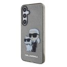 Karl Lagerfeld Glitter Karl&Choupette Samsung Galaxy S24+ tok, fekete