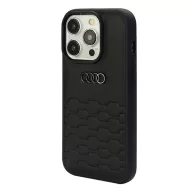 Audi GT Synthetic Leather Apple iPhone 15 Pro tok, fekete