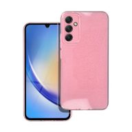 Clear 2mm Samsung Galaxy A34 5G csillámos tok, rózsaszín