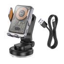 Hoco HW8 wireless autós tartó 15W, fekete