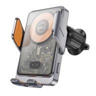  Hoco HW7 wireless autós tartó szellőzőrácsba 15W, szürke