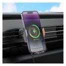 Hoco HW7 wireless autós tartó szellőzőrácsba 15W, szürke